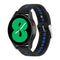 20mm Universal Colorful Hole Silicone Watch Band(Black Blue)