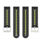 20mm Universal Colorful Hole Silicone Watch Band(Black Lime Green)