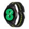 20mm Universal Colorful Hole Silicone Watch Band(Black Lime Green)