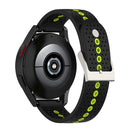 20mm Universal Colorful Hole Silicone Watch Band(Black Lime Green)