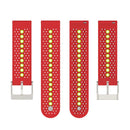 20mm Universal Colorful Hole Silicone Watch Band(Red Green)