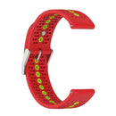 20mm Universal Colorful Hole Silicone Watch Band(Red Green)