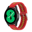 20mm Universal Colorful Hole Silicone Watch Band(Red Green)