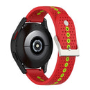 20mm Universal Colorful Hole Silicone Watch Band(Red Green)