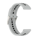 20mm Universal Colorful Hole Silicone Watch Band(Grey Black)