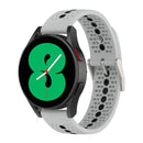 20mm Universal Colorful Hole Silicone Watch Band(Grey Black)