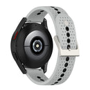 20mm Universal Colorful Hole Silicone Watch Band(Grey Black)