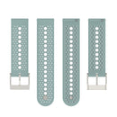 20mm Universal Colorful Hole Silicone Watch Band(Rock Cyan White)