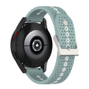 20mm Universal Colorful Hole Silicone Watch Band(Rock Cyan White)