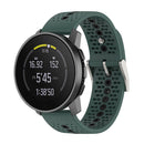 For Suunto 9 Peak Universal Colorful Hole Silicone Watch Band(Olive Green Black)