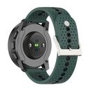 For Suunto 9 Peak Universal Colorful Hole Silicone Watch Band(Olive Green Black)