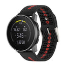 For Suunto 9 Peak Universal Colorful Hole Silicone Watch Band(Black Orange)