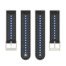 For Suunto 9 Peak Universal Colorful Hole Silicone Watch Band(Black Blue)