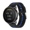 For Suunto 9 Peak Universal Colorful Hole Silicone Watch Band(Black Blue)