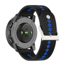 For Suunto 9 Peak Universal Colorful Hole Silicone Watch Band(Black Blue)