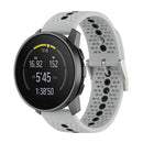 For Suunto 9 Peak Universal Colorful Hole Silicone Watch Band(Grey Black)