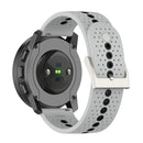 For Suunto 9 Peak Universal Colorful Hole Silicone Watch Band(Grey Black)