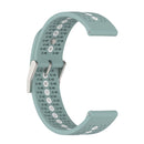 For Suunto 9 Peak Universal Colorful Hole Silicone Watch Band(Rock Cyan White)