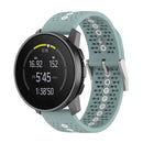 For Suunto 9 Peak Universal Colorful Hole Silicone Watch Band(Rock Cyan White)