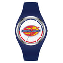 SANDA 6077 Simple Icon Round Dial Ladies Silicone Strap Quartz Watch(Blue)
