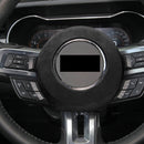 Car Suede Wrap Steering Wheel Airbag Decorative Cover for Ford Mustang 2015-2021, Left and Right Drive Universal(Black Grey)
