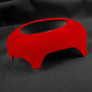 Car Suede Wrap Steering Wheel Airbag Decorative Cover for Ford Mustang 2015-2021, Left and Right Drive Universal(Wine Red)
