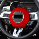 Car Suede Wrap Steering Wheel Airbag Decorative Cover for Ford Mustang 2015-2021, Left and Right Drive Universal(Wine Red)