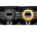 Car Suede Wrap Steering Wheel Airbag Decorative Cover for Ford Mustang 2015-2021, Left and Right Drive Universal(Yellow)