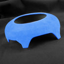 Car Suede Wrap Steering Wheel Airbag Decorative Cover for Ford Mustang 2015-2021, Left and Right Drive Universal(Sky Blue)