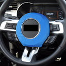 Car Suede Wrap Steering Wheel Airbag Decorative Cover for Ford Mustang 2015-2021, Left and Right Drive Universal(Sky Blue)