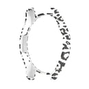 For Samsung Galaxy Watch4 Classic 42mm Half Coverage Hollowed PC Protective Case(White Leopard Print)