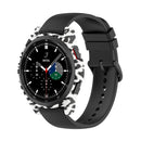 For Samsung Galaxy Watch4 Classic 42mm Half Coverage Hollowed PC Protective Case(White Leopard Print)