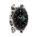 For Samsung Galaxy Watch4 Classic 42mm Half Coverage Hollowed PC Protective Case(Black Leopard Print)