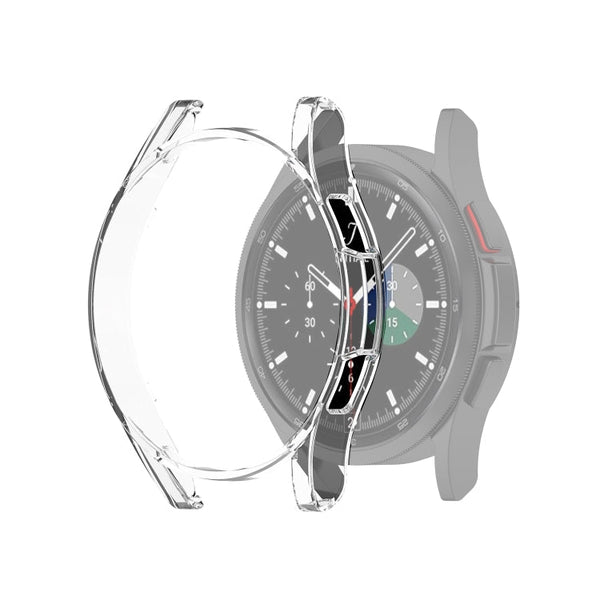 For Samsung Galaxy Watch4 Classic 46mm Half Coverage Hollowed PC Protective Case(Transparent White)