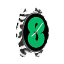 For Samsung Galaxy Watch4 40mm Half Coverage Hollowed PC Protective Case(White Leopard Print)