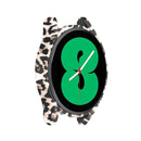 For Samsung Galaxy Watch4 44mm Half Coverage Hollowed PC Protective Case(Black Leopard Print)