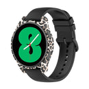 For Samsung Galaxy Watch4 44mm Half Coverage Hollowed PC Protective Case(Black Leopard Print)