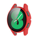 For Samsung Galaxy Watch4 40mm PC Protective Case with Tempered Glass Film(Red)