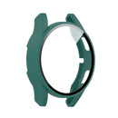 For Samsung Galaxy Watch4 44mm PC Protective Case with Tempered Glass Film(Green)