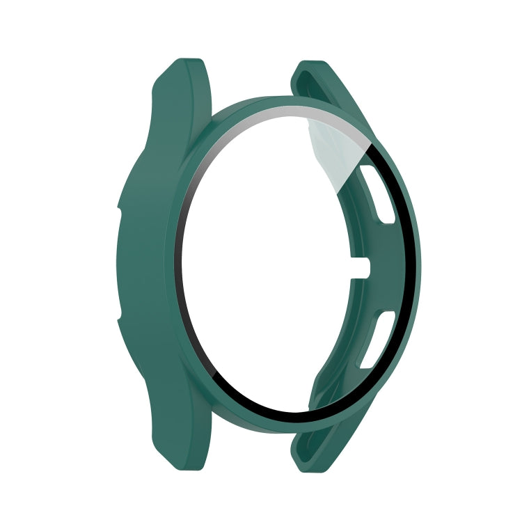 For Samsung Galaxy Watch4 44mm PC Protective Case with Tempered Glass Film(Green)