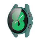 For Samsung Galaxy Watch4 44mm PC Protective Case with Tempered Glass Film(Green)