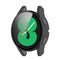 For Samsung Galaxy Watch4 44mm PC Protective Case with Tempered Glass Film(Black)