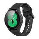 For Samsung Galaxy Watch4 44mm PC Protective Case with Tempered Glass Film(Black)