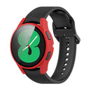For Samsung Galaxy Watch4 44mm PC Protective Case with Tempered Glass Film(Red)