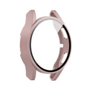 For Samsung Galaxy Watch4 44mm PC Protective Case with Tempered Glass Film(Rose Gold)