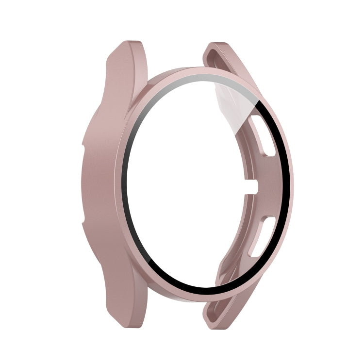 For Samsung Galaxy Watch4 44mm PC Protective Case with Tempered Glass Film(Rose Gold)