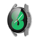 For Samsung Galaxy Watch4 44mm PC Protective Case with Tempered Glass Film(Transparent White)