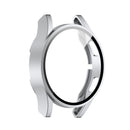 For Samsung Galaxy Watch4 44mm PC Protective Case with Tempered Glass Film(Silver)