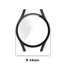 For Samsung Galaxy Watch4 44mm PC Protective Case with Tempered Glass Film(Silver)
