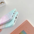 Marble Pattern Shockproof Protective Case For iPhone 13(Pink Green)